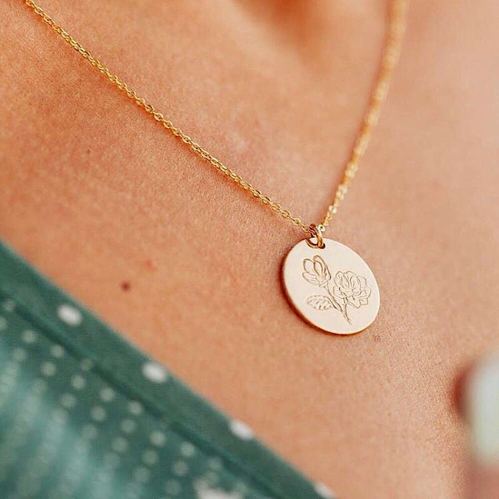 Magnolia Bohemian Minimalist Pretty Charm Necklace - Picture 1 of 6